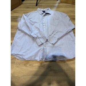 Tommy Bahama Men Size XXL Striped Light Purple Cotton Long Sleeve Casual Shirt